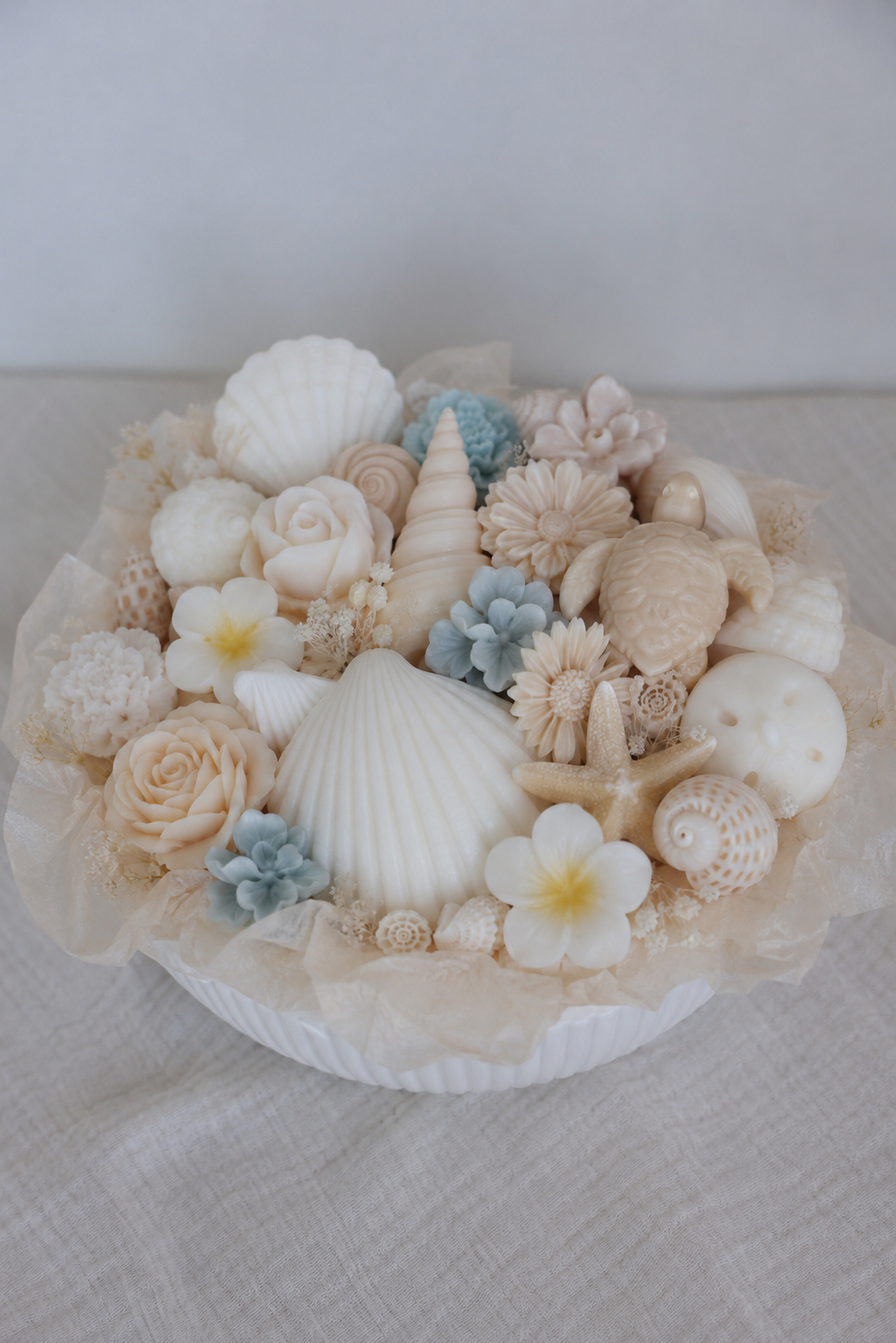 Strandschale aus Wachsblüten