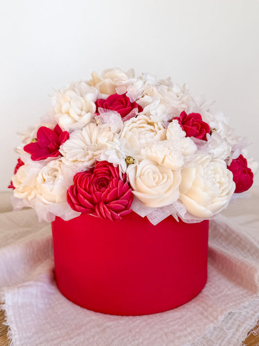 XL Blumenstrauß aus Wachsblüten Rot