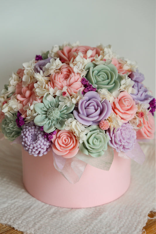 XL Blumenstrauß aus Wachsblüten Rosa