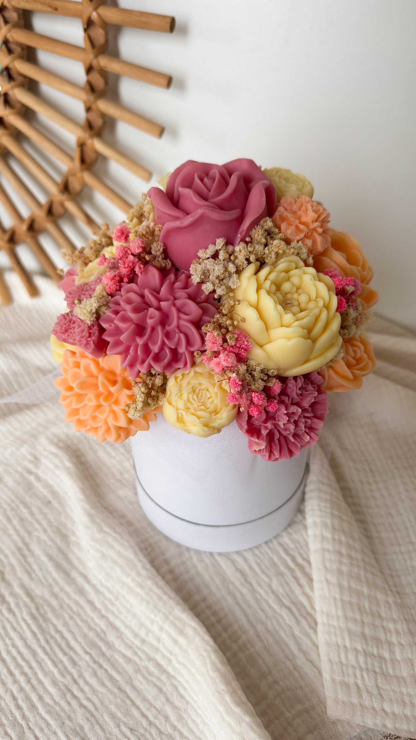 Blumenstrauß Wachsblüten Wunschfarbe