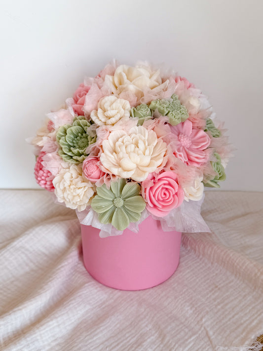 Blumenstrauß aus Wachsblüten L Rosa