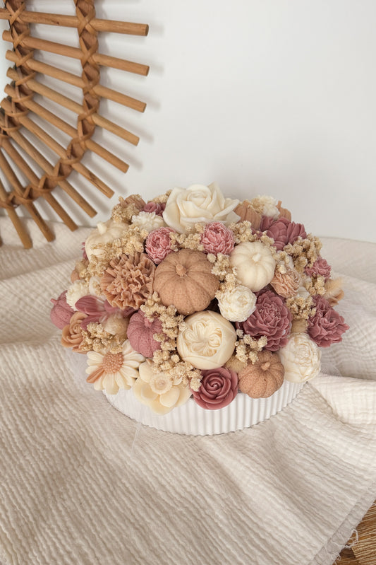 Herbstgesteck aus Wachsblüten XXL