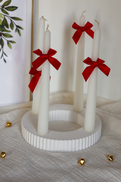 Adventskranz handgemacht aus Keramik gerippt