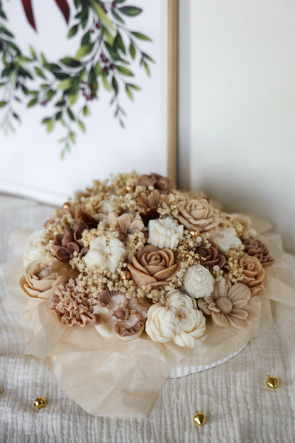 Weihnachtsgesteck aus Wachsblüten XXL