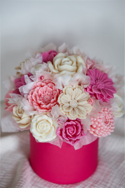 Blumenstrauß aus Wachblüten Pink
