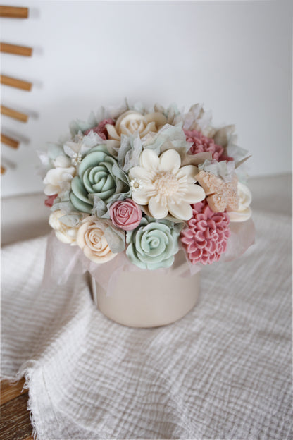 Blumenstrauß aus Wachblüten Beige Pearl