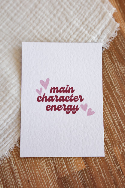Postkarte main character energy