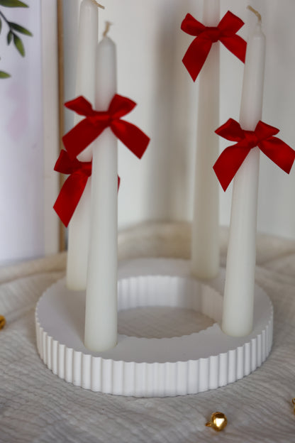 Adventskranz handgemacht aus Keramik gerippt