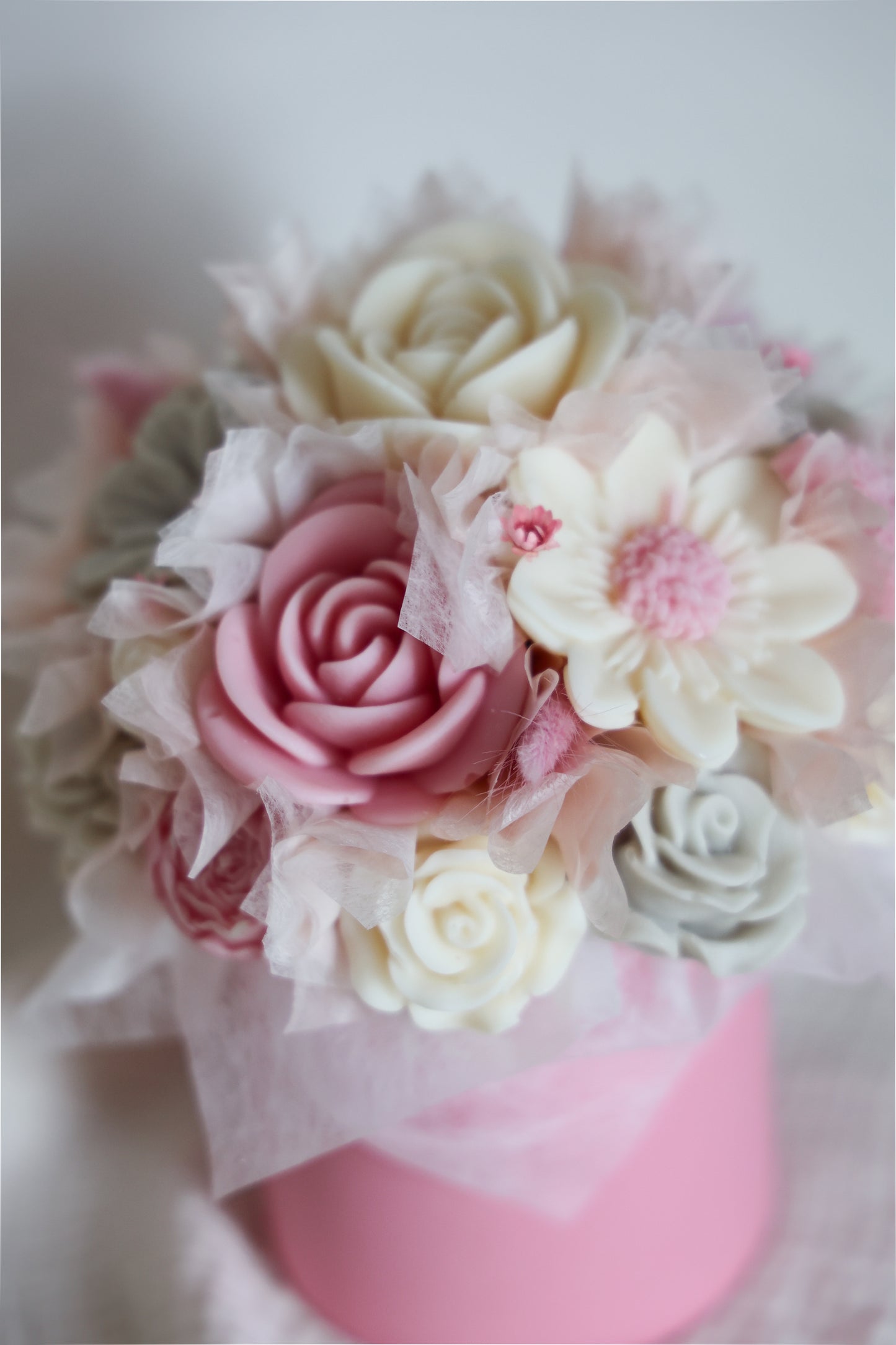 Blumenstrauß aus Wachblüten Sweet Pink