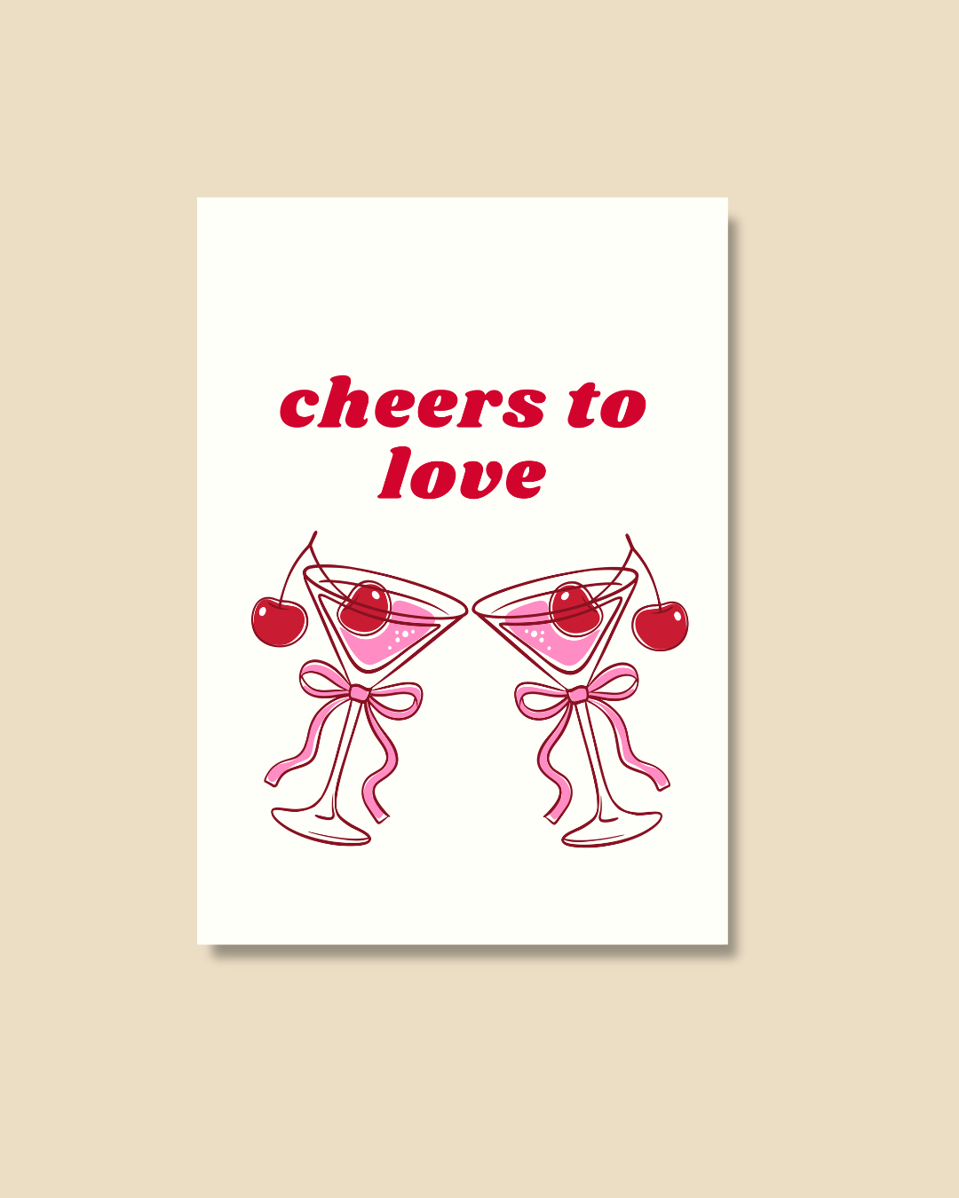 Postkarte cheers to love