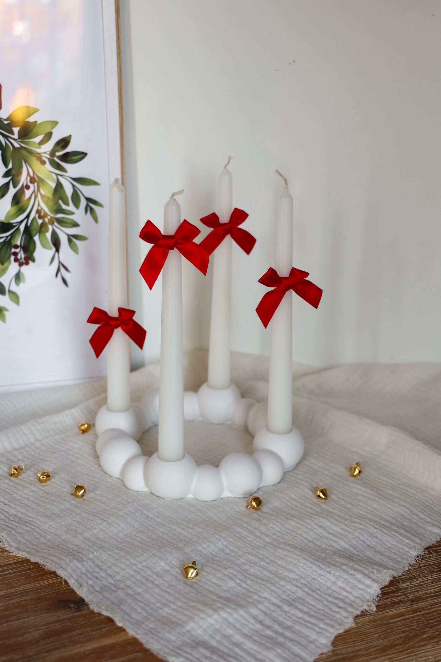 Adventskranz handgemacht aus Keramik Bubble