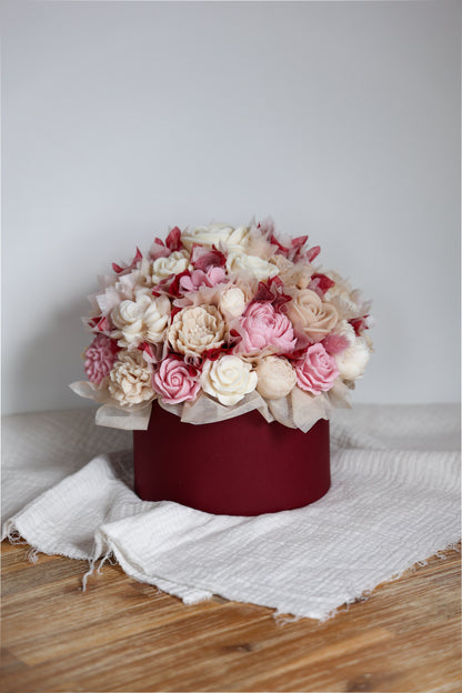 XL Blumenstrauß aus Wachsblüten Rosa Cherry Red