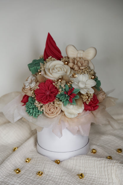 Weihnachtsblumenstrauß aus Wachs Tanne/Berry