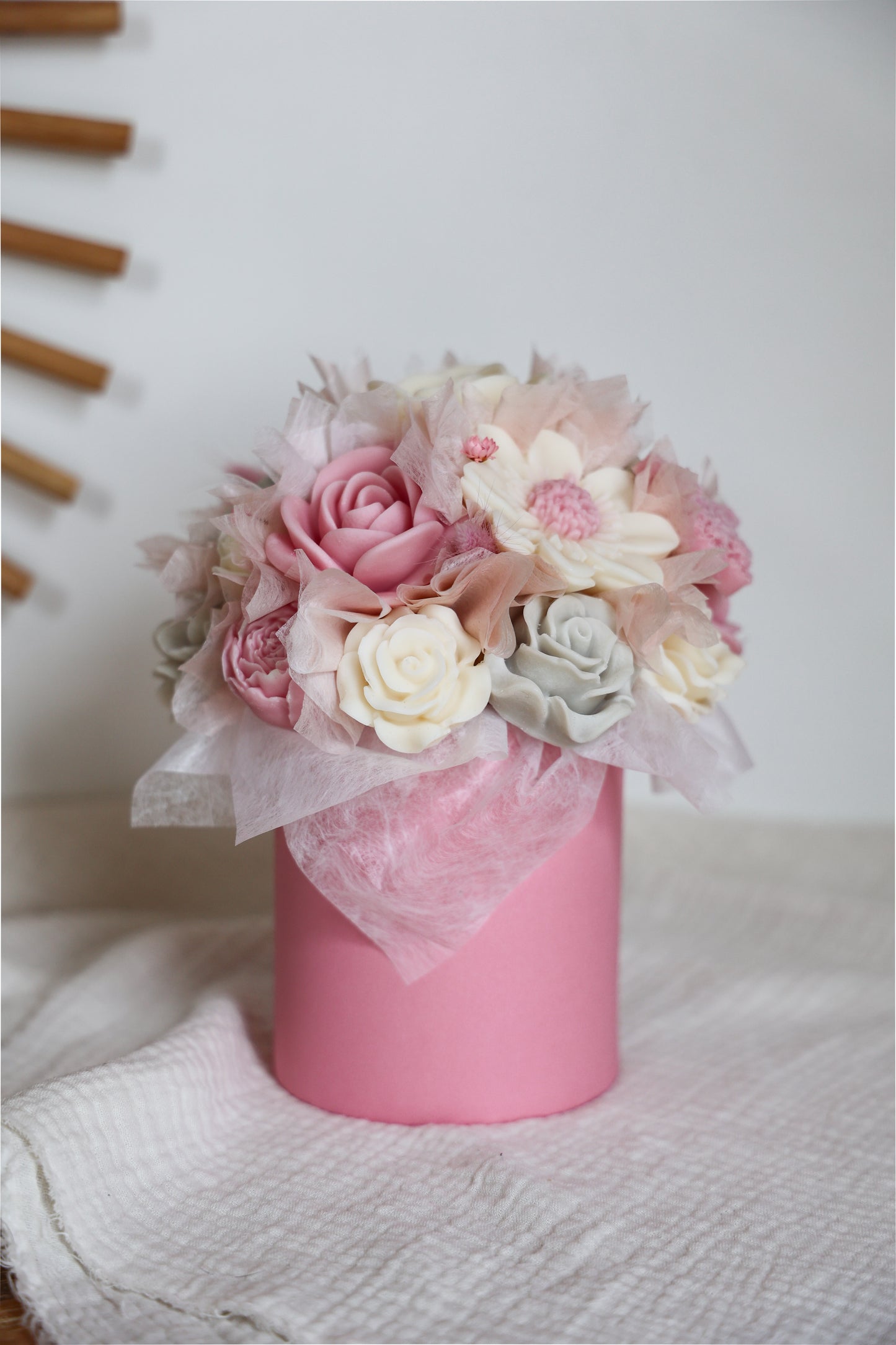 Blumenstrauß aus Wachblüten Sweet Pink