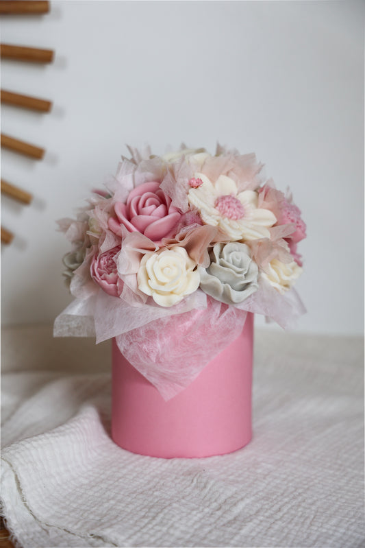 Blumenstrauß aus Wachblüten Sweet Pink