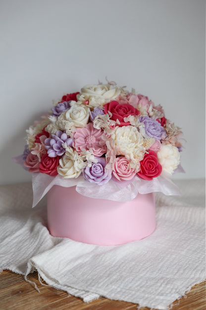 XL Blumenstrauß aus Wachsblüten Rosé Berry