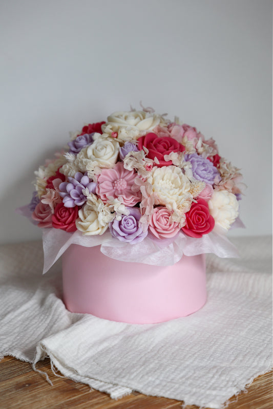 XL Blumenstrauß aus Wachsblüten Rosé Berry