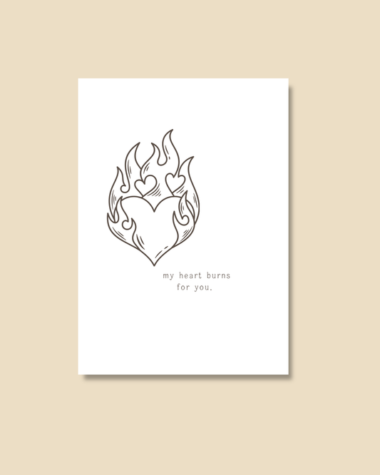 Postkarte Heart burns