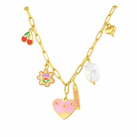 Goldene Charm-Kette – Amour
