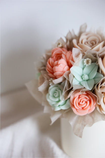 Blumenstrauß aus Wachblüten Vanilla Peach