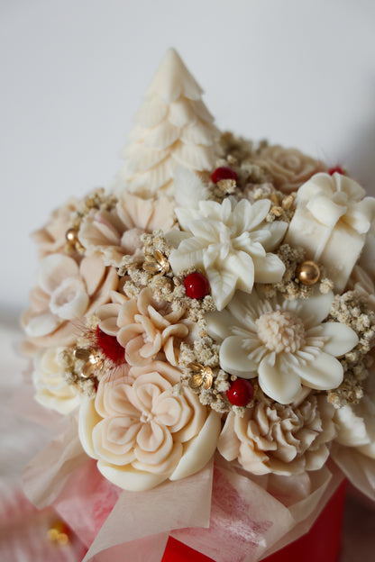 Weihnachtsblumenstrauß aus Wachs Rot