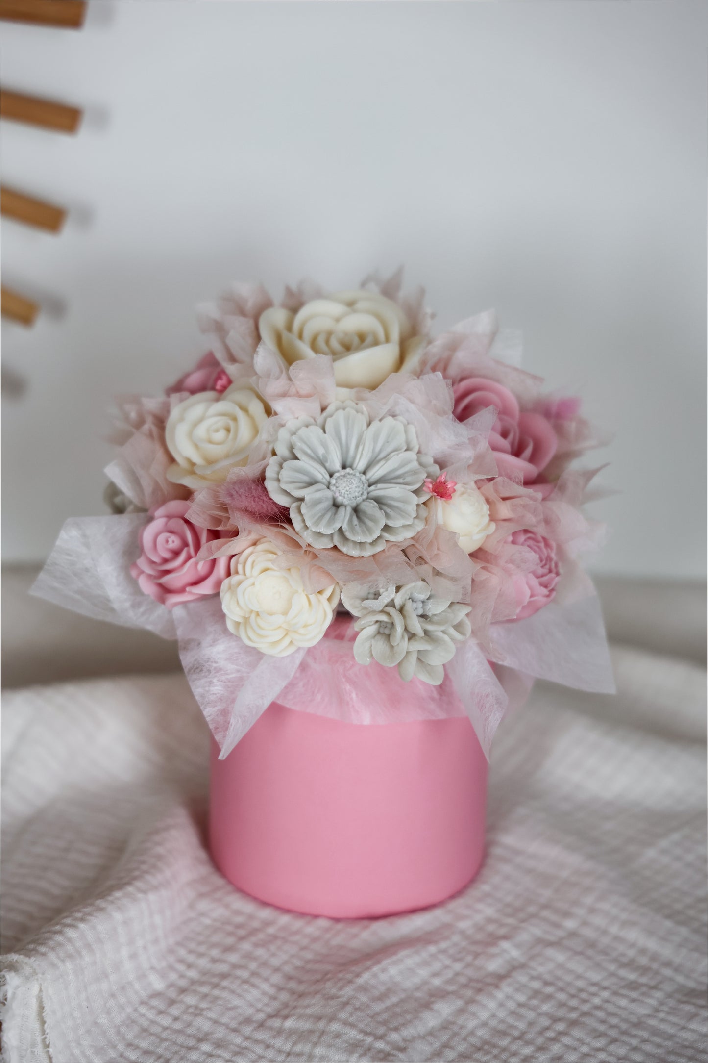 Blumenstrauß aus Wachblüten Sweet Pink
