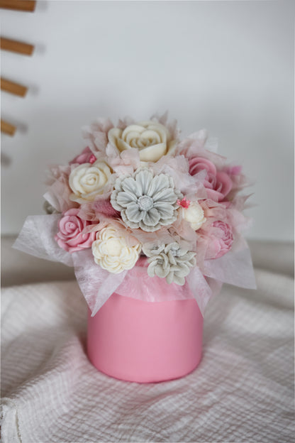 Blumenstrauß aus Wachblüten Sweet Pink