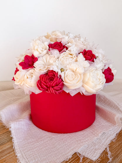 XL Blumenstrauß aus Wachsblüten Rot