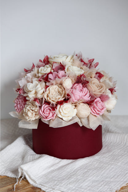 XL Blumenstrauß aus Wachsblüten Rosa Cherry Red