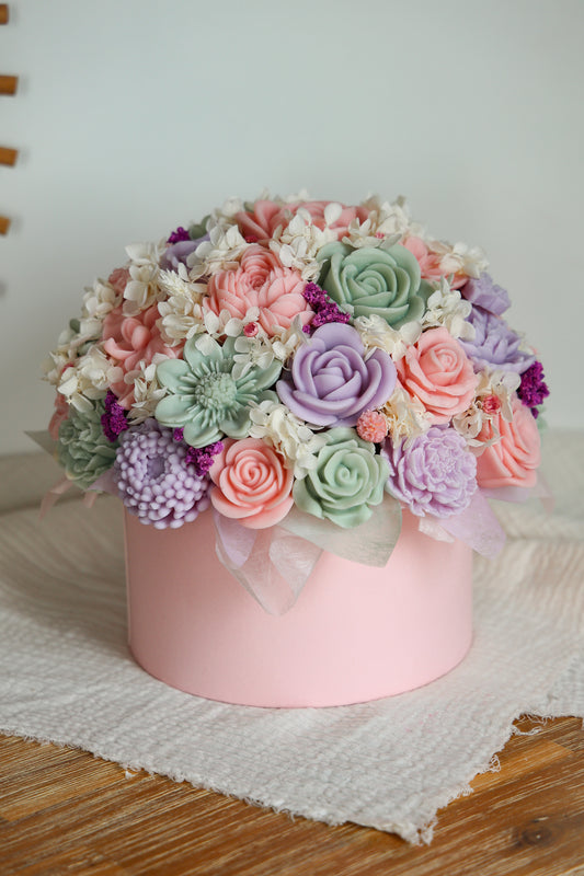 XL Blumenstrauß aus Wachsblüten Rosa