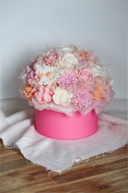 XL Blumenstrauß aus Wachsblüten Bubble gum