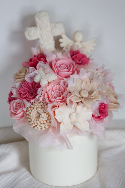 Taufstrauß Blumenstrauß aus Wachsblüten