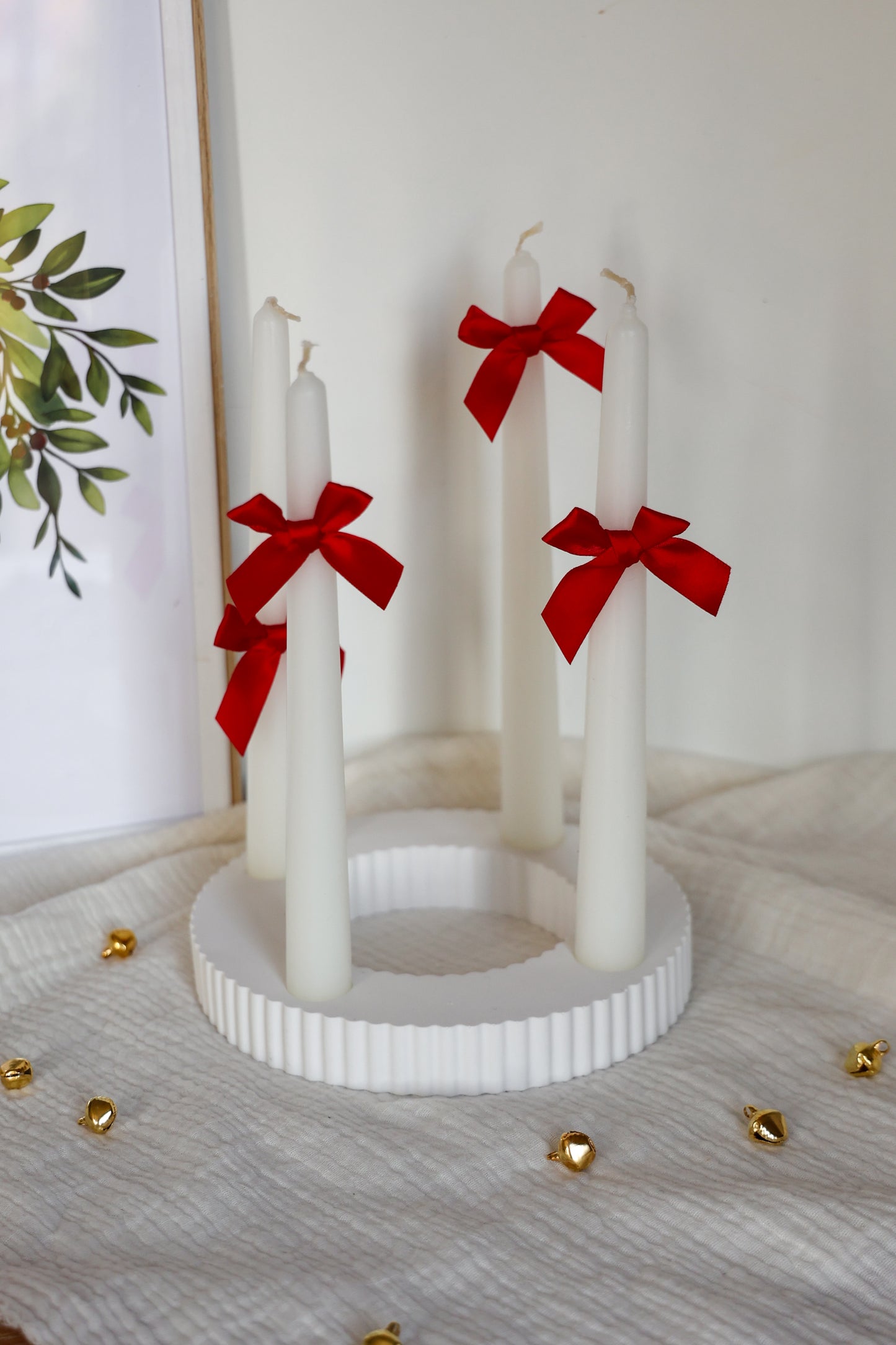 Adventskranz handgemacht aus Keramik gerippt