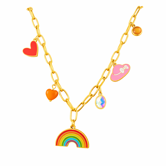 Goldene Charm-Kette – Rainbow