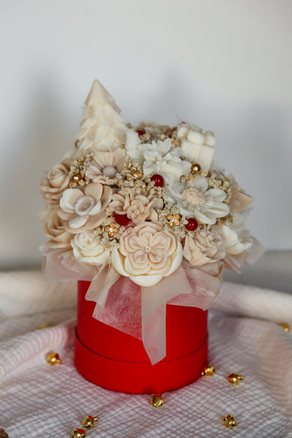 Weihnachtsblumenstrauß aus Wachs Rot