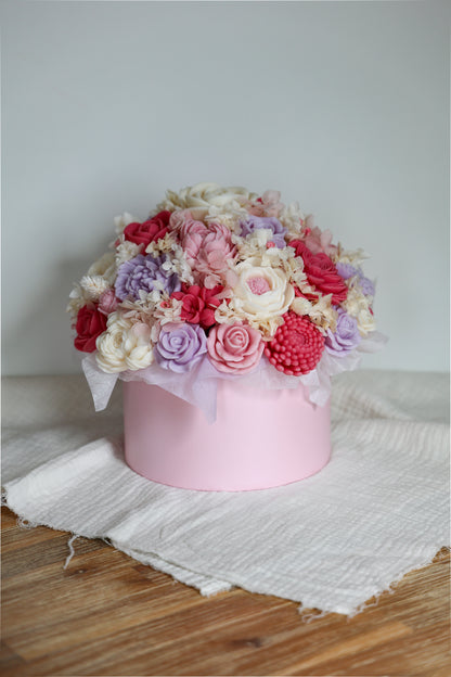 XL Blumenstrauß aus Wachsblüten Rosé Berry