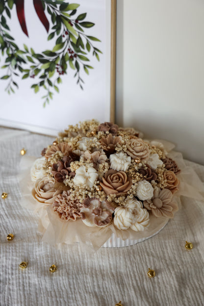 Weihnachtsgesteck aus Wachsblüten XXL