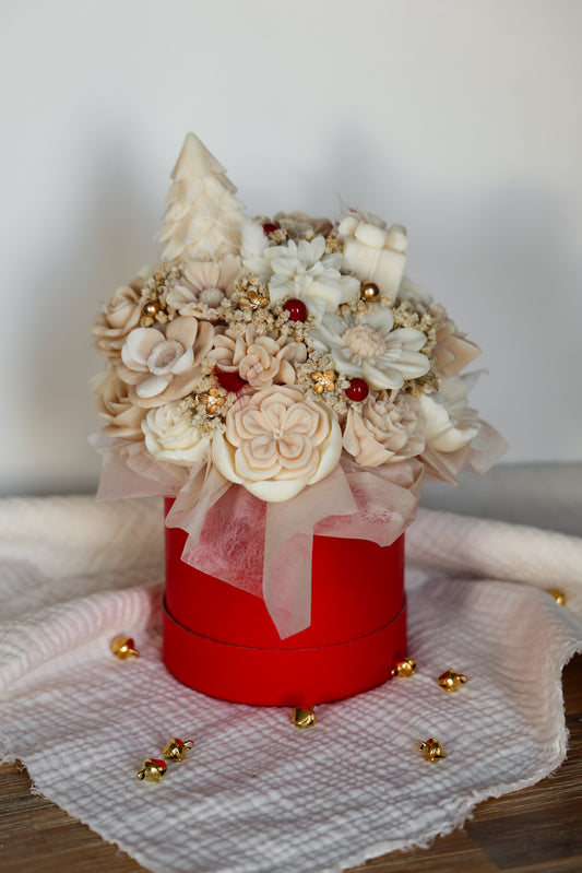 Weihnachtsblumenstrauß aus Wachs Rot