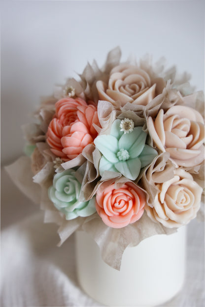 Blumenstrauß aus Wachblüten Vanilla Peach