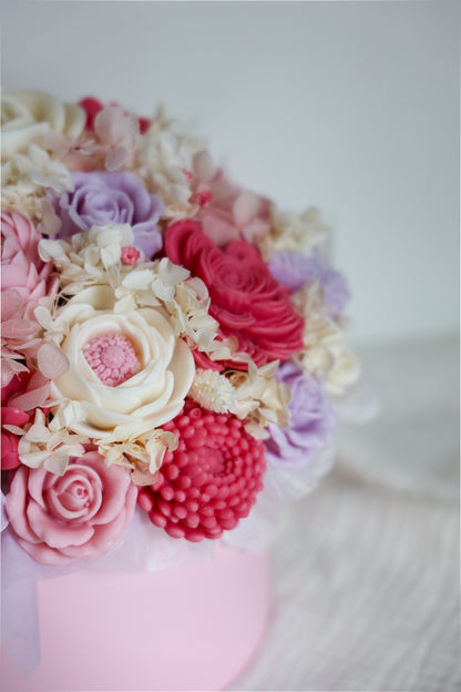 XL Blumenstrauß aus Wachsblüten Rosé Berry