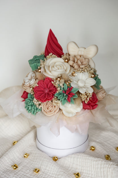 Weihnachtsblumenstrauß aus Wachs Tanne/Berry