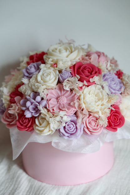 XL Blumenstrauß aus Wachsblüten Rosé Berry