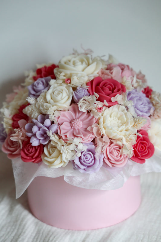 XL Blumenstrauß aus Wachsblüten Rosé Berry