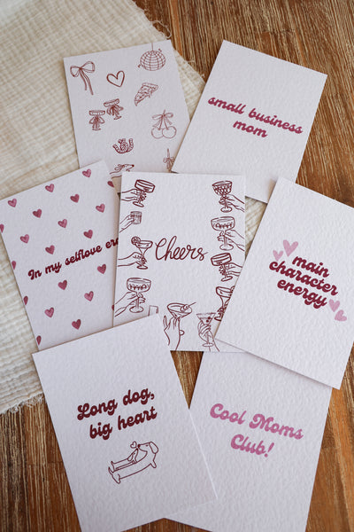 Postkarte Cool Moms Club! Rot