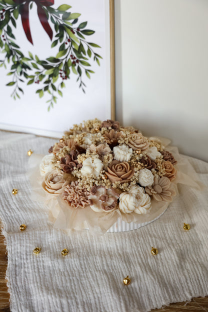 Weihnachtsgesteck aus Wachsblüten XXL