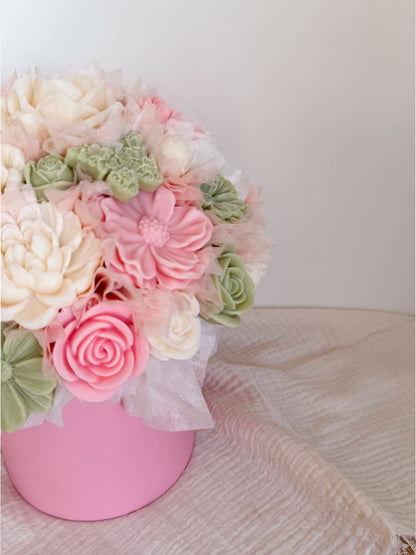 Blumenstrauß aus Wachsblüten L Rosa