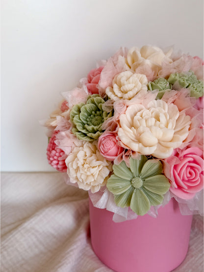 Blumenstrauß aus Wachsblüten L Rosa