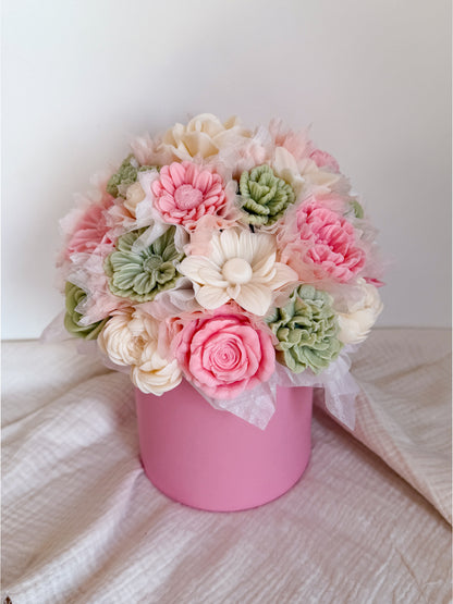 Blumenstrauß aus Wachsblüten L Rosa