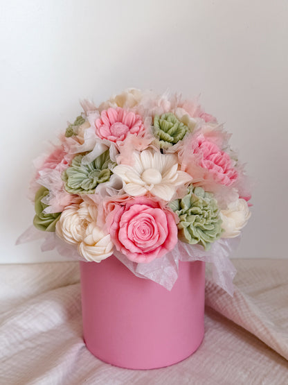 Blumenstrauß aus Wachsblüten L Rosa