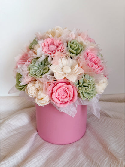 Blumenstrauß aus Wachsblüten L Rosa